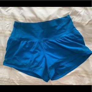 Blue Lululemon running shorts size 6
